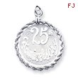 Sterling Silver 25th Anniversary Disc Charm