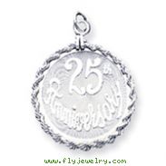 Sterling Silver 25th Anniversary Disc Charm