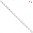 Sterling Silver 2.75mm Diamond-cut Rope Chain anklet