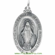 Sterling Silver 28.50X17.50 MM,MIRACULOUS MEDAL Miraculous Medal W/out Chain