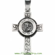 Sterling Silver 28.5x20.75 St. Michael Cross