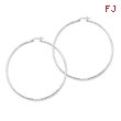 Sterling Silver 2mm Polished Diamond Cut Hoop Earrings