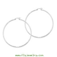 Sterling Silver 2mm Polished Diamond Cut Hoop Earrings