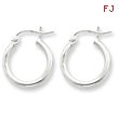 Sterling Silver 2mm Round Hoop Earrings