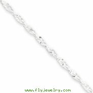 Sterling Silver 2mm Singapore Chain Anklet