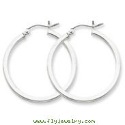 Sterling Silver 2mm Square Tube Hoop Earrings