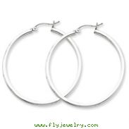 Sterling Silver 2mm Square Tube Hoop Earrings