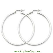 Sterling Silver 2mm Square Tube Hoop Earrings