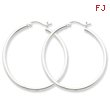 Sterling Silver 2x40mm Round Hoop Earrings