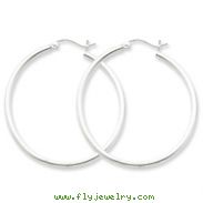 Sterling Silver 2x40mm Round Hoop Earrings