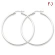 Sterling Silver 2x45mm Round Hoop Earrings