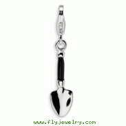 Sterling Silver 3-D Enameled Garden Trowel With Lobster Clasp Charm