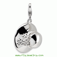 Sterling Silver 3-D Enameled Hat With Lobster Clasp Charm