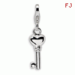 Sterling Silver 3-D Enameled Key With Lobster Clasp Charm