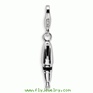 Sterling Silver 3-D Enameled Pen With Lobster Clasp Charm