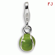 Sterling Silver 3-D Enameled Tennis Ball With Lobster Clasp Charm