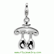 Sterling Silver 3-D Enameled Wine Rack With Lobster Clasp Charm