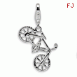 Sterling Silver 3-D Polished Bicycle With Lobster Clasp Charm