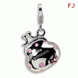 Sterling Silver 3-D Swarovski Crystal & Enameled 