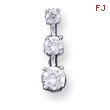 Sterling Silver 3-Stone CZ Pendant