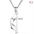 Sterling Silver 30.00X17.50 MM Polished METHODIST CROSS PENDANT