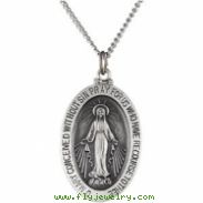 Sterling Silver 30.00X20.00 MM Miraculous Medal
