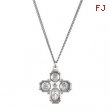 Sterling Silver 30.00X29.00 MM 4-way Cross Medal
