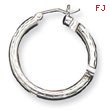 Sterling Silver 3.00mm Diamond-Cut Hoop Earrings