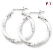 Sterling Silver 3.00mm Polished & Satin Diamond Cut Twisted Hoop Earrings