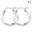 Sterling Silver 3.00mm Twisted Hoop Earrings