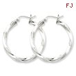 Sterling Silver 3.00mm Twisted Hoop Earrings