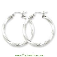 Sterling Silver 3.00mm Twisted Hoop Earrings