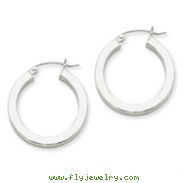 Sterling Silver 3.25x25 mm Round Hoop Earrings