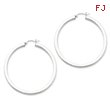 Sterling Silver 3.25x50  mm Round Hoop Earrings