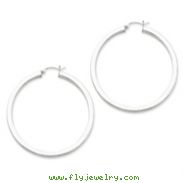 Sterling Silver 3.25x50  mm Round Hoop Earrings