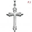 Sterling Silver 35.00X23.00 MM Polished CROSS PENDANT W/FLEUR DE LIS D