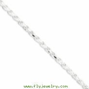 Sterling Silver 3.5mm Diamond-cut Rope Chain anklet