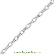 Sterling Silver 3.5mm Fancy Rolo Chain Bracelet