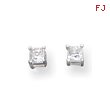 Sterling Silver 3mm CZ Princess Stud Earrings