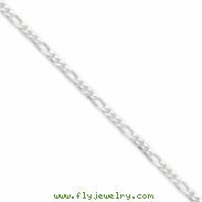 Sterling Silver 3mm Figaro Chain anklet