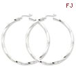 Sterling Silver 3mm Polished Twisted Hoop Earrings