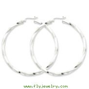 Sterling Silver 3mm Polished Twisted Hoop Earrings
