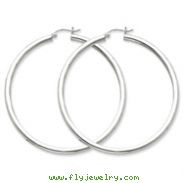 Sterling Silver 3mm Round Hoop Earrings