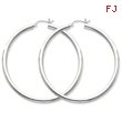 Sterling Silver 3x56 mm Round Hoop Earrings