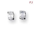 Sterling Silver 3x5mm Oval CZ Stud Earrings