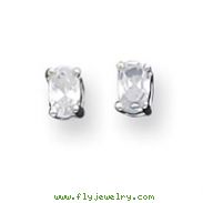 Sterling Silver 3x5mm Oval CZ Stud Earrings