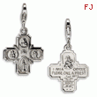 Sterling Silver 4-way Medal With Lobster Clasp Charm