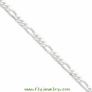 Sterling Silver 4.25mm Figaro Chain anklet