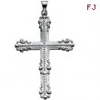 Sterling Silver 44.00X31.50 MM Polished LARGE FANCY CROSS PENDANT