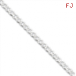 Sterling Silver 4.5mm Pave Curb Chain